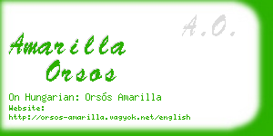 amarilla orsos business card