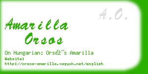 amarilla orsos business card